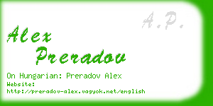 alex preradov business card